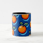 Orange design repeat pattern Coffee Mug ツートーンマグカップ (中央)