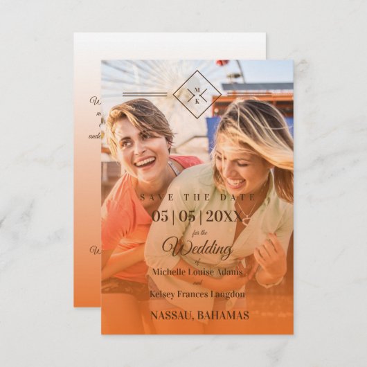 Orange Destination Wedding Gay Lesbian Wedding (正面/裏面)