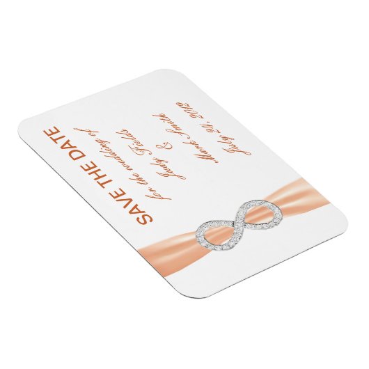 Orange Diamond Infinity Save The Date Magnet マグネット (右側)
