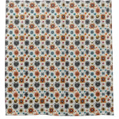 Orange Diamonds Mid Century Modern Shower Curtain シャワーカーテン (正面)