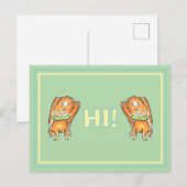 Orange Dog With A Green Collar Cartoon Postcard シーズンポストカード (正面/裏面)