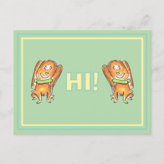 Orange Dog With A Green Collar Cartoon Postcard シーズンポストカード