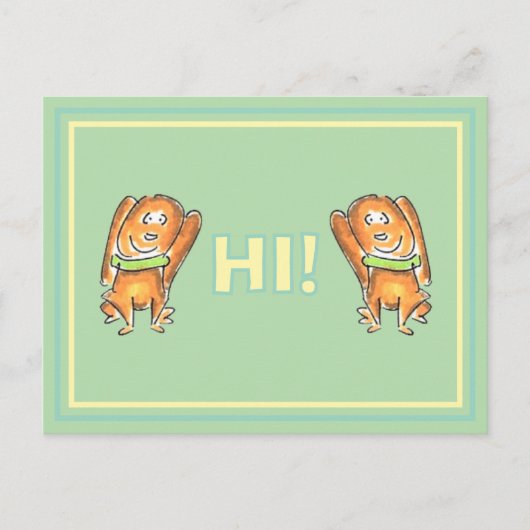 Orange Dog With A Green Collar Cartoon Postcard シーズンポストカード (正面)