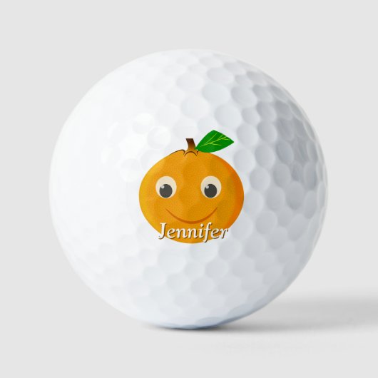 Orange Drawing Custom Name ゴルフボール (正面)