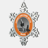 Orange Drill Team Photo High School Dancer スノーフレークピューターオーナメント (右)