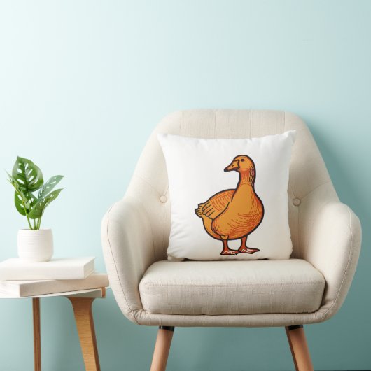 Orange Duck – Cute and Playful Animal クッション (椅子)