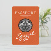 Orange Egypt Passport Wedding Invitation 招待状 (スタンド正面)