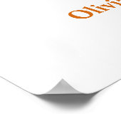 Orange Fall A Little Pumpkin Baby Shower Welcome  ポスター (角)