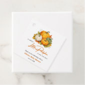 Orange Fall Autumn A Little Pumpkin Baby Shower  フェイバータグ (インサイチュ)