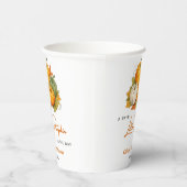 Orange Fall Autumn A Little Pumpkin Baby Shower  紙コップ (右)