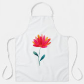 Orange Floral Botanical Apron Minimal Flower エプロン (正面)