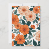 Orange Floral Bride To Be Party Invite 招待状 (裏面)
