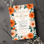 Orange Floral Bride To Be Party Invite 招待状