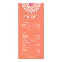Orange Floral  Lotus Flower Spa Salon  List Menu