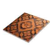 Orange Floral Medallion Geometric Tile Pattern タイル (側面)