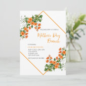 Orange Floral Mother's Day Brunch Invitation 招待状 (スタンド正面)