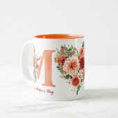 Orange Floral Mum ツートーンマグカップ (正面左)
