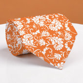 Orange Floral Pattern Custom Necktie ネクタイ