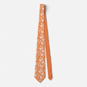 Orange Floral Pattern Custom Necktie ネクタイ (正面)