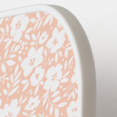 Orange Floral Pickleball Paddle Monogram ピックルボールラケット (左詳細)