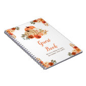 Orange Floral Pumpkin Baby Shower Guest Book ノートブック (右側)