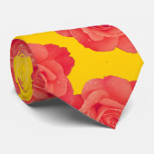 Orange Floral Rose Flower Pattern Gift Party Favor ネクタイ (ロール)