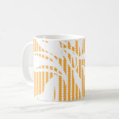 Orange Floral seamless pattern with striped backgr コーヒーマグカップ (正面左)
