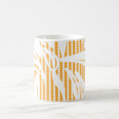 Orange Floral seamless pattern with striped backgr コーヒーマグカップ (中央)