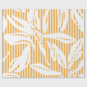 Orange Floral seamless pattern with striped backgr ラッピングペーパー (フラット)