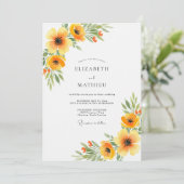 Orange Floral Spring Wedding 招待状 (スタンド正面)
