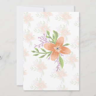Orange Floral Watercolor Greeting Card – Elegant B 招待状