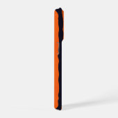 Orange Floral Wavy Stripe Pattern iPhoneケース (右側面)