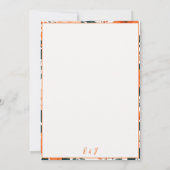 Orange Floral Wedding Invitation セーブザデート (裏面)