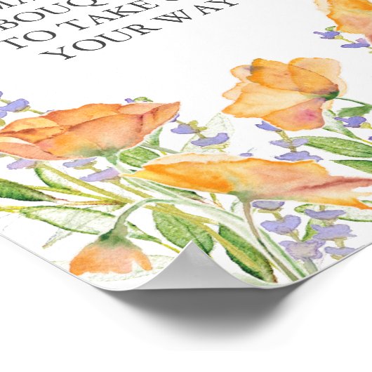 Orange Flower Bar Sign ポスター (角)