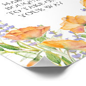 Orange Flower Bar Sign ポスター (角)