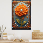 Orange Flower for Luxury Home Decor & Gift 🌸🖼️ ポスター (キッチン)