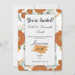 Orange Flower Wedding Invitation 招待状