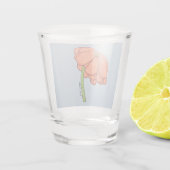 Orange Flower with Blue background ショットグラス (裏面)