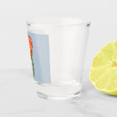 Orange Flower with Blue background ショットグラス (右)