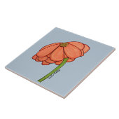 Orange Flower with Blue background タイル (側面)