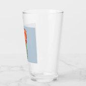 Orange Flower with Blue background タンブラーグラス (左)