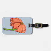 Orange Flower with Blue background ラゲッジタグ (正面横)