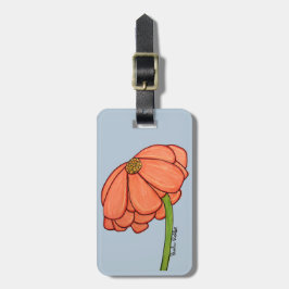 Orange Flower with Blue background ラゲッジタグ