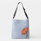 Orange Flower with Blue background Tote クロスボディバッグ (裏面)