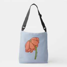 Orange Flower with Blue background Tote クロスボディバッグ