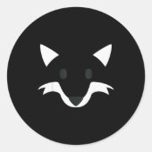 Orange Fox Face Halloween Apparel Matching Group F ラウンドシール (正面)