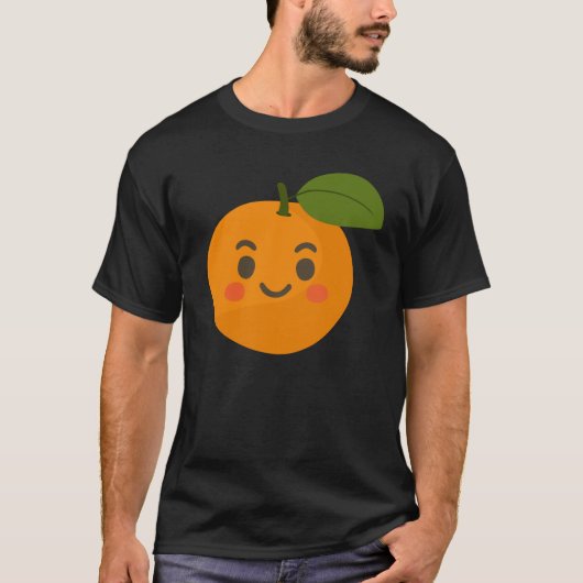 Orange – Fresh Vibrant Fruit Illustration Tシャツ (正面)