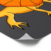 Orange Frilled Neck Lizard Cartoon Illustration Ba ポスター (角)