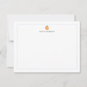 Orange Fruit Blue Border Personalized Stationery ノートカード (正面)