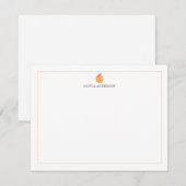 Orange Fruit Border Personalized Stationery ノートカード (正面/裏面)